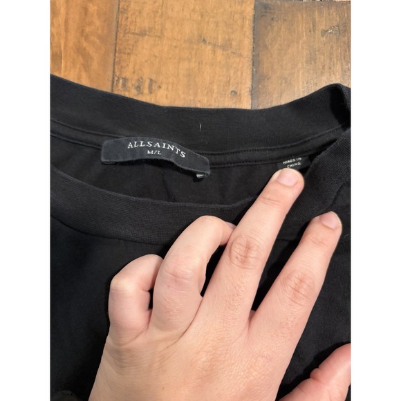 All Saints women's Medium/large black short sleeve cotton tee basic casual - Picture 2 of 9